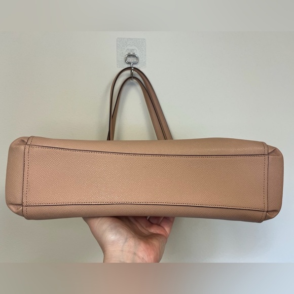 Coach Crossgrain Large Leather Brooke Carryall Bag Nude Pink - Picture 12 of 16